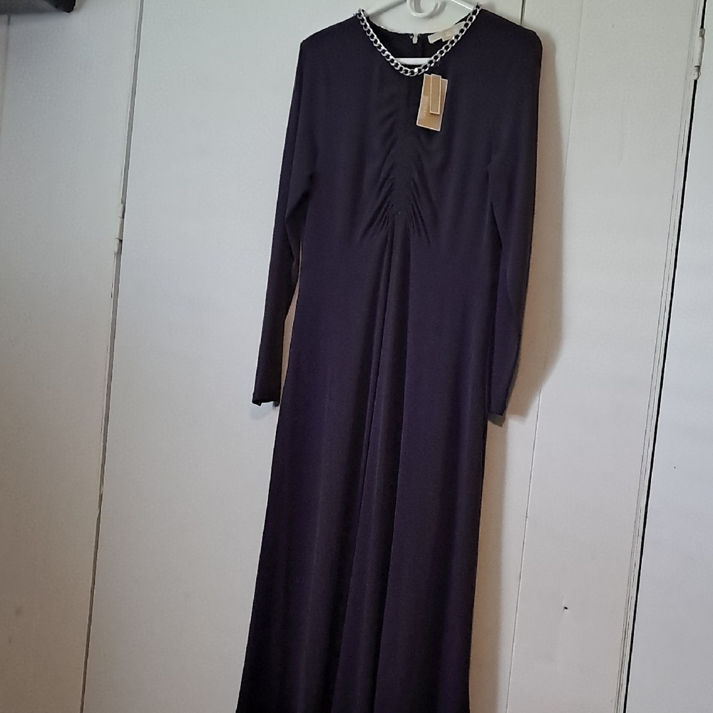 Elegant Purple Long Sleeve Dress